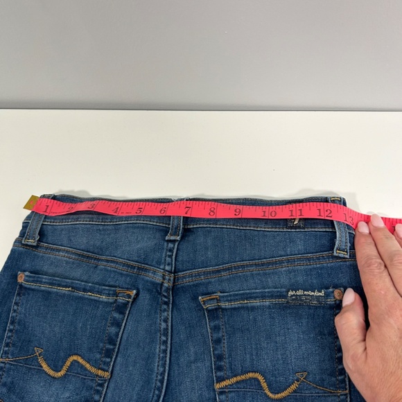 7 FOR ALL MANKIND ankle Guenevere jeans medium blue women’s size 25 ripped jeans - Picture 9 of 15